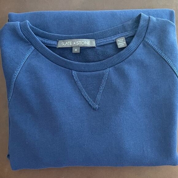 NWOT Men’s Slate & Stone Blue Crew Neck Washed Pullover Sweatshirt – Med - Picture 8 of 8